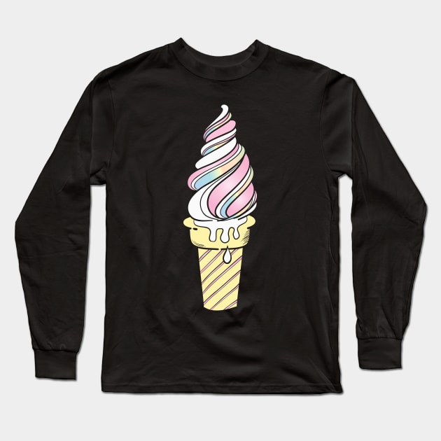 Ice Cream icon pastel color Long Sleeve T-Shirt by joeymono